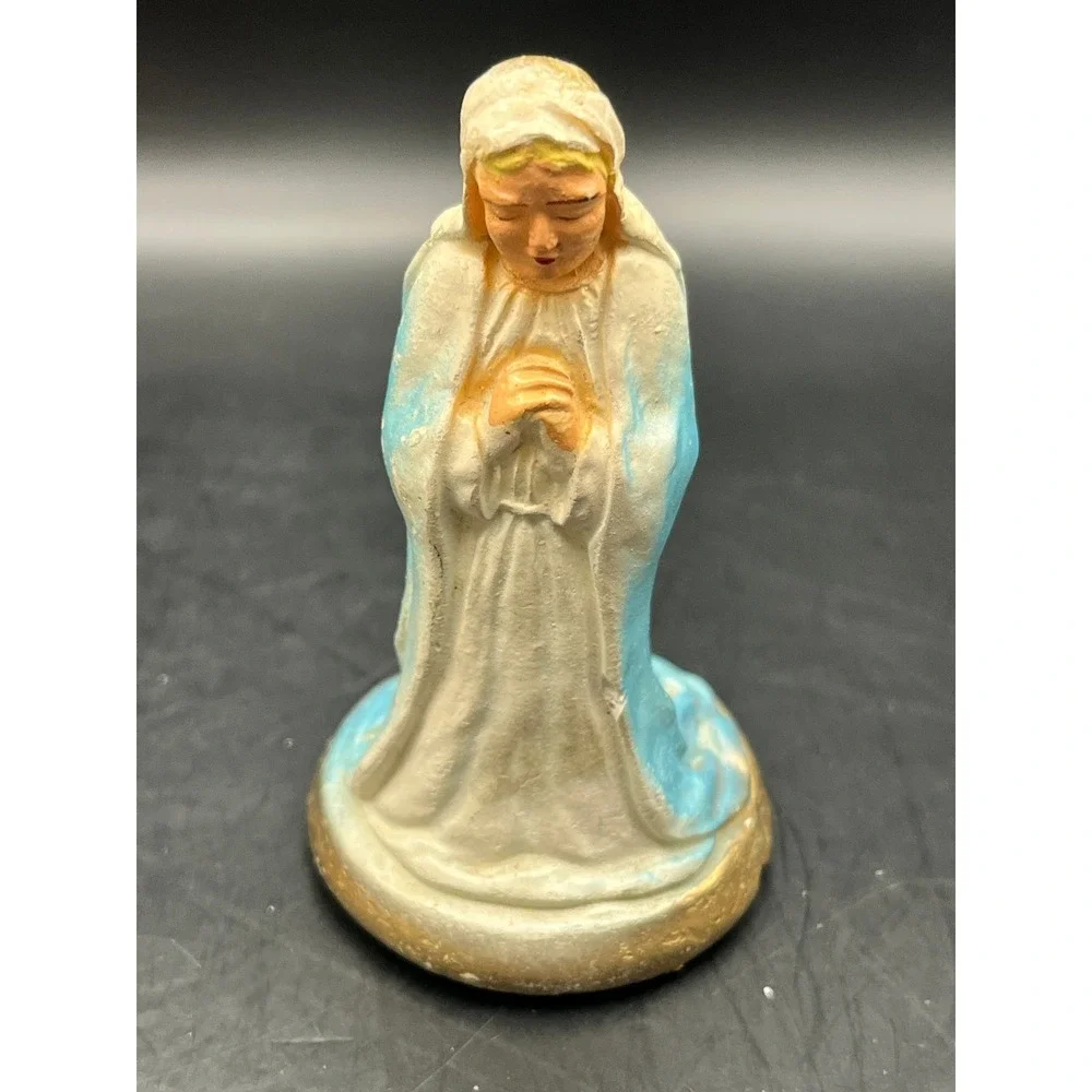 Vtg‎ Nativity Set Figures Christmas Holiday Decoration Chalkware Religious